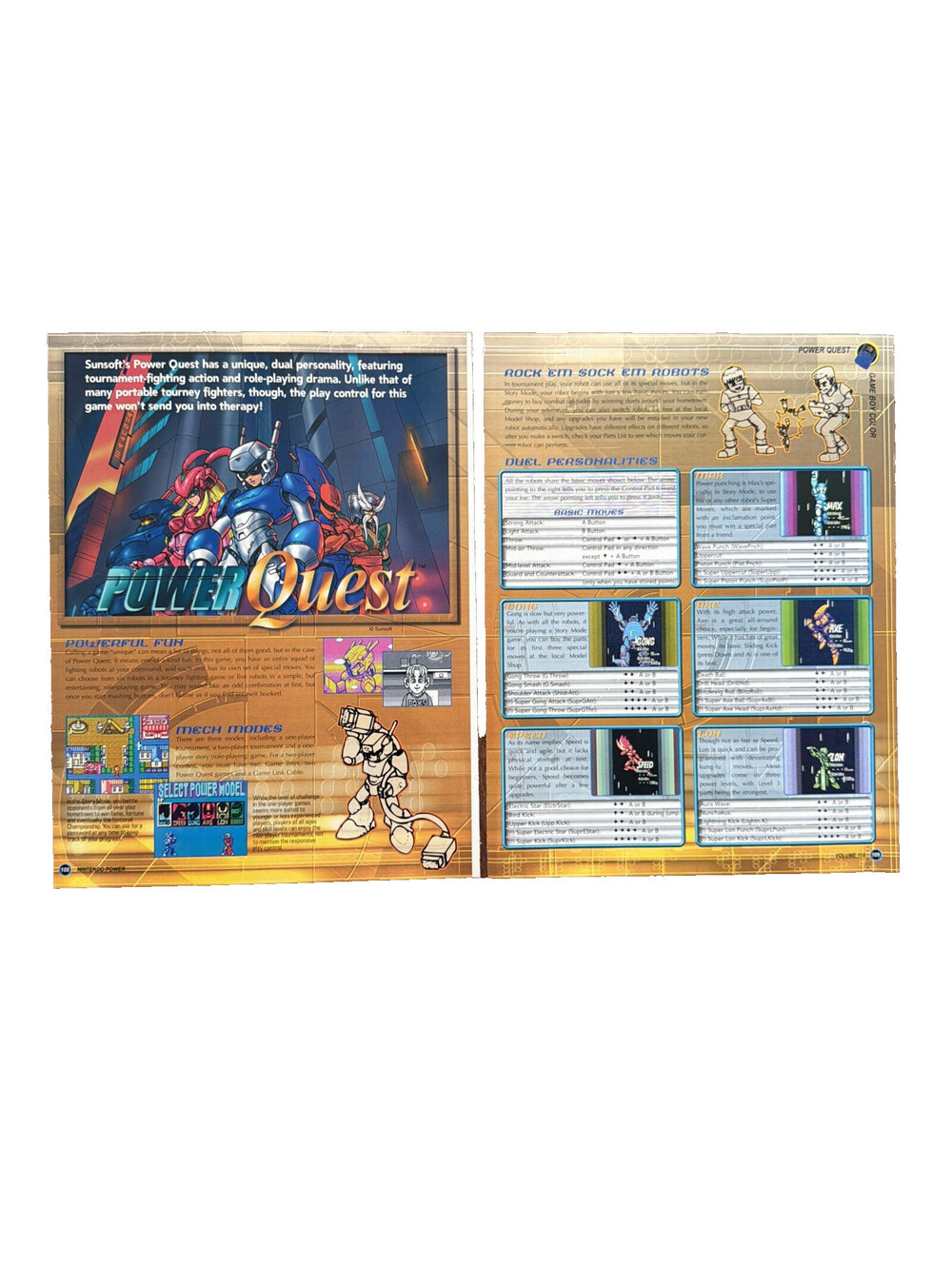 1999 Power Quest Video Game Print Ad Promo Art Nintendo Retro Sunsoft Game Boy
